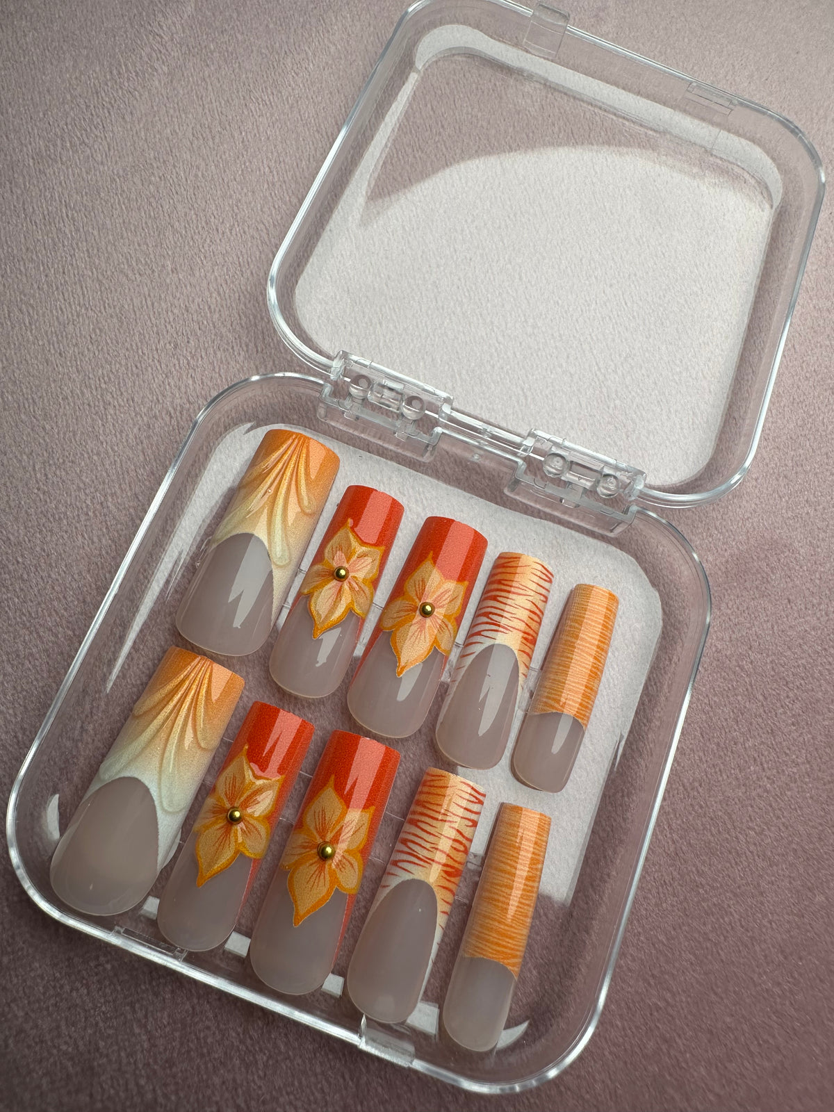 Hot Orange Flower Set